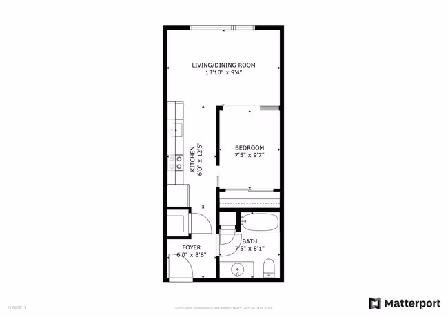1x1 Open 209 floor plan